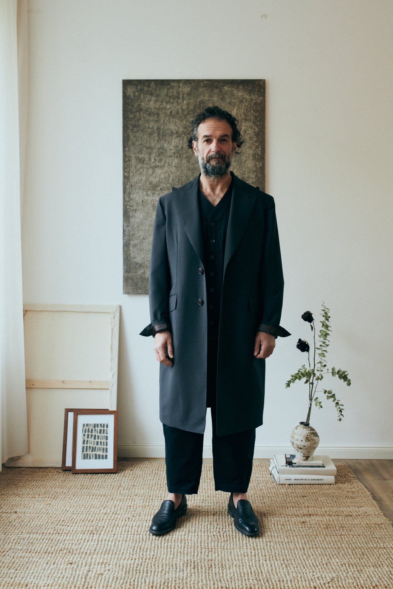 b. mohair long blazer