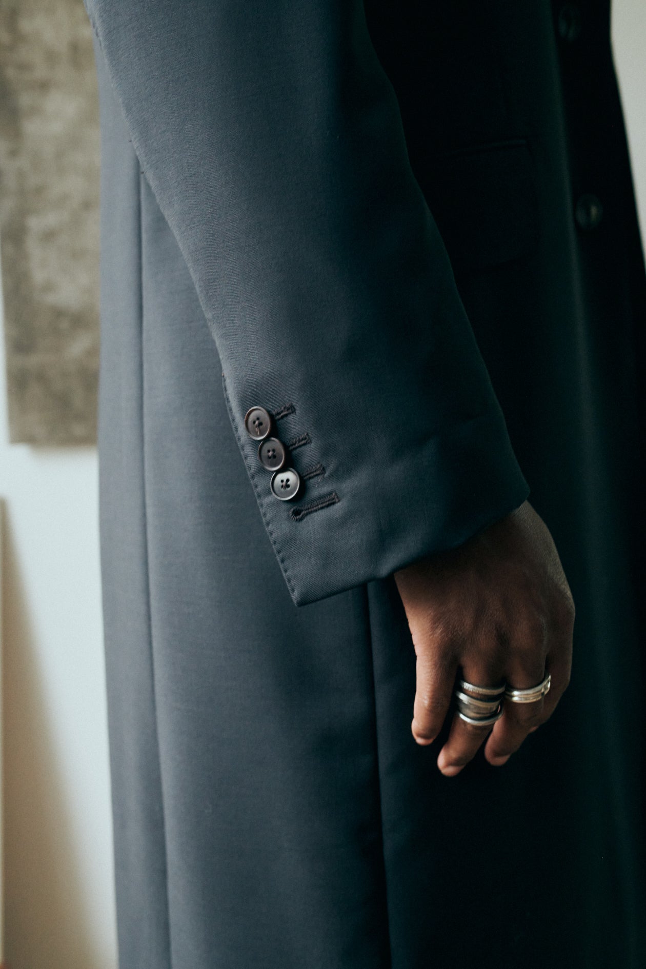b. mohair long blazer
