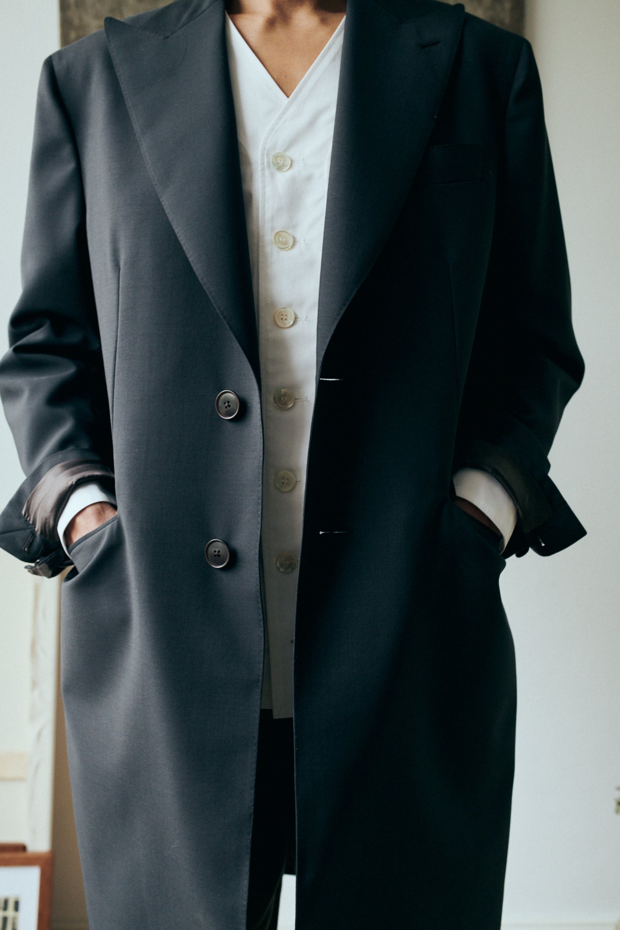 b. mohair long blazer