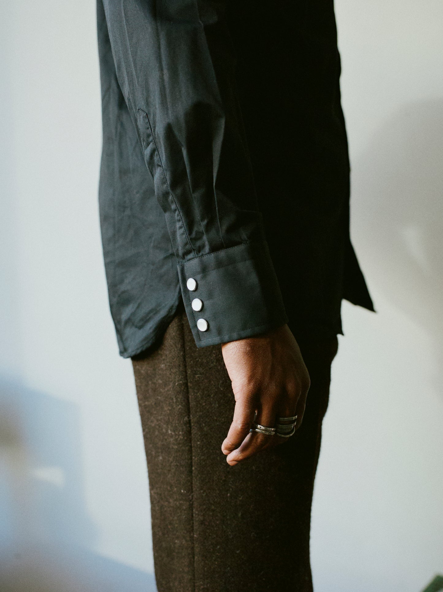 cotton western shirt black