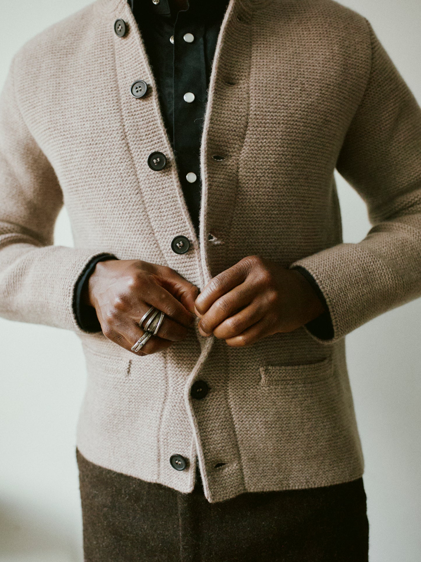 knitted merino jacket