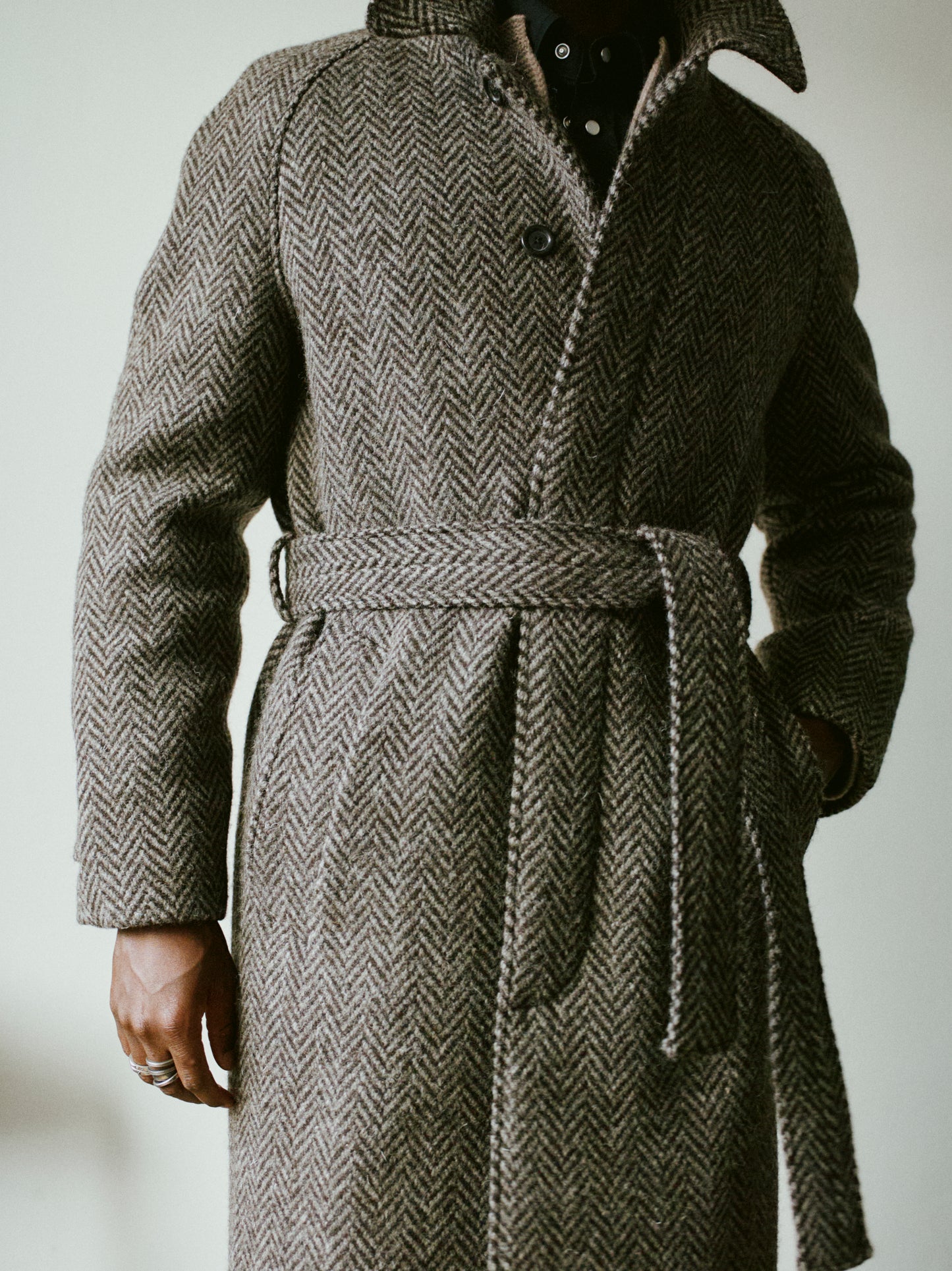 british undyed wool raglan coat (made to order)
