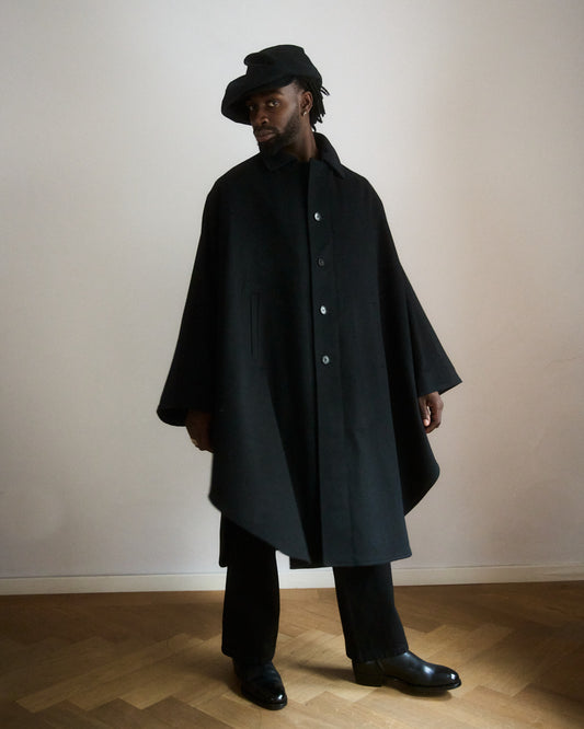 e. alpaka and merino loden cape (made to order)