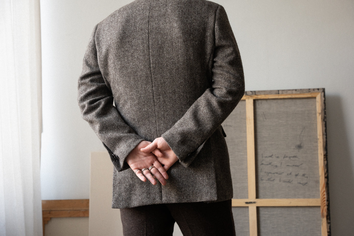 c. undyed tweed blazer