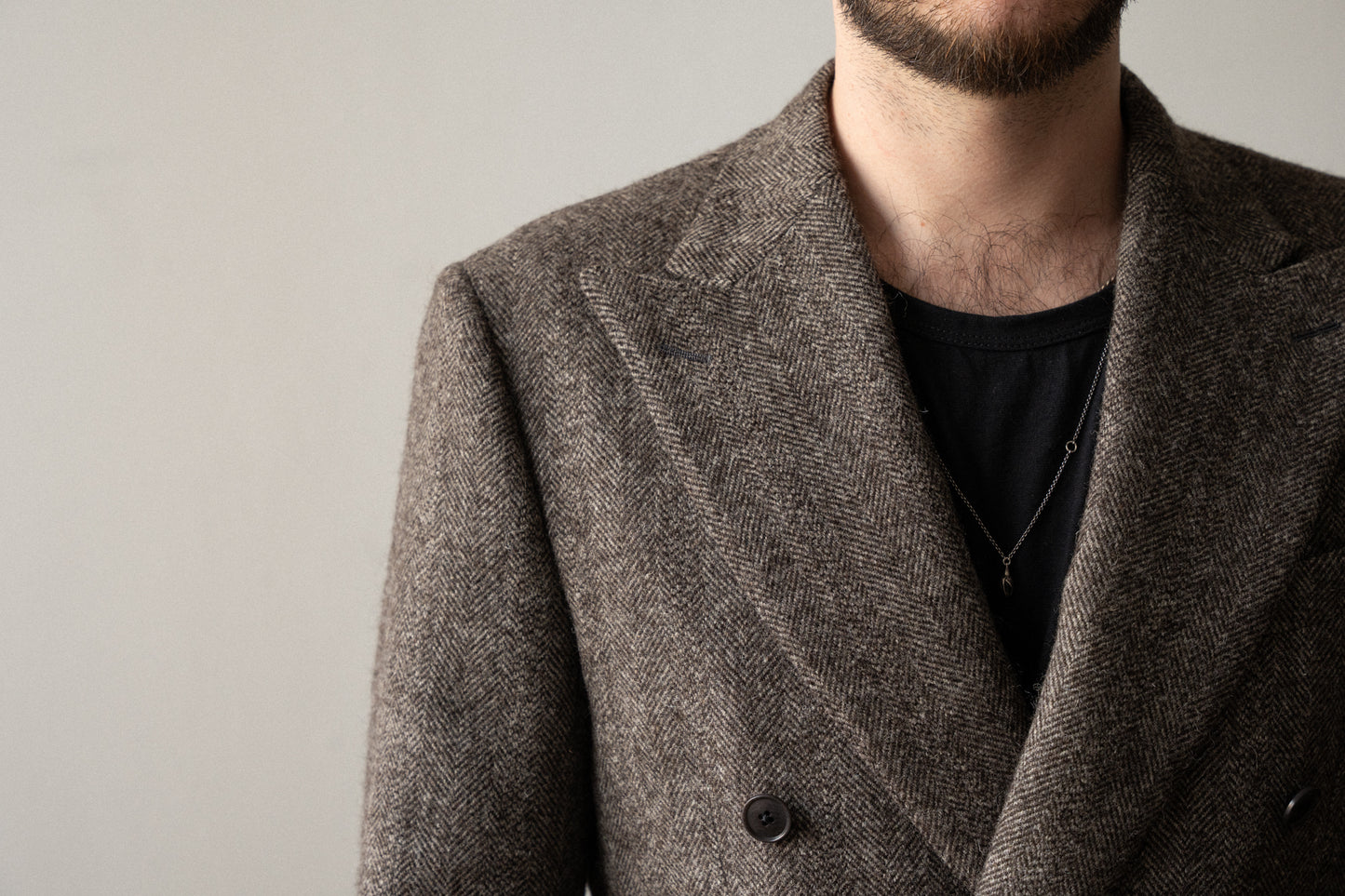 c. undyed tweed blazer