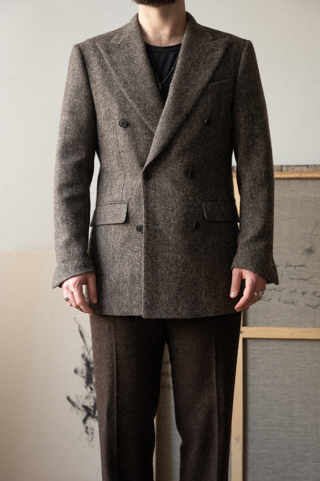 c. undyed tweed blazer