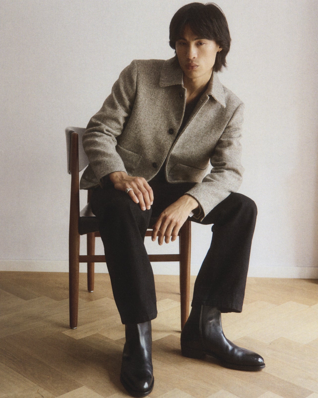 c. undyed  british wool blouson